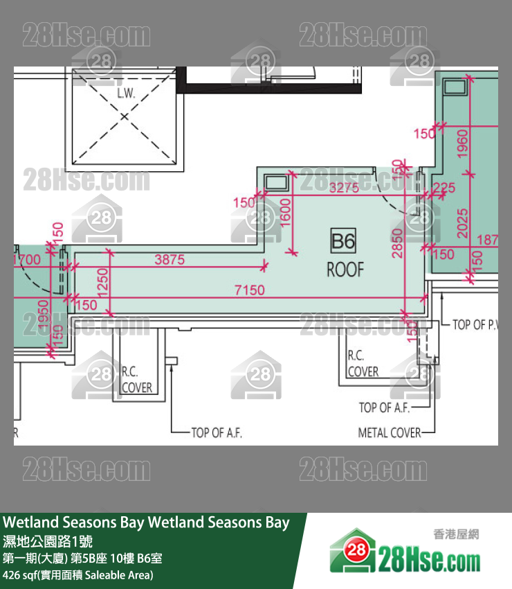 Wetland Seasons Bay 第一期(大廈) 第5B座 10樓 B6室 平面圖