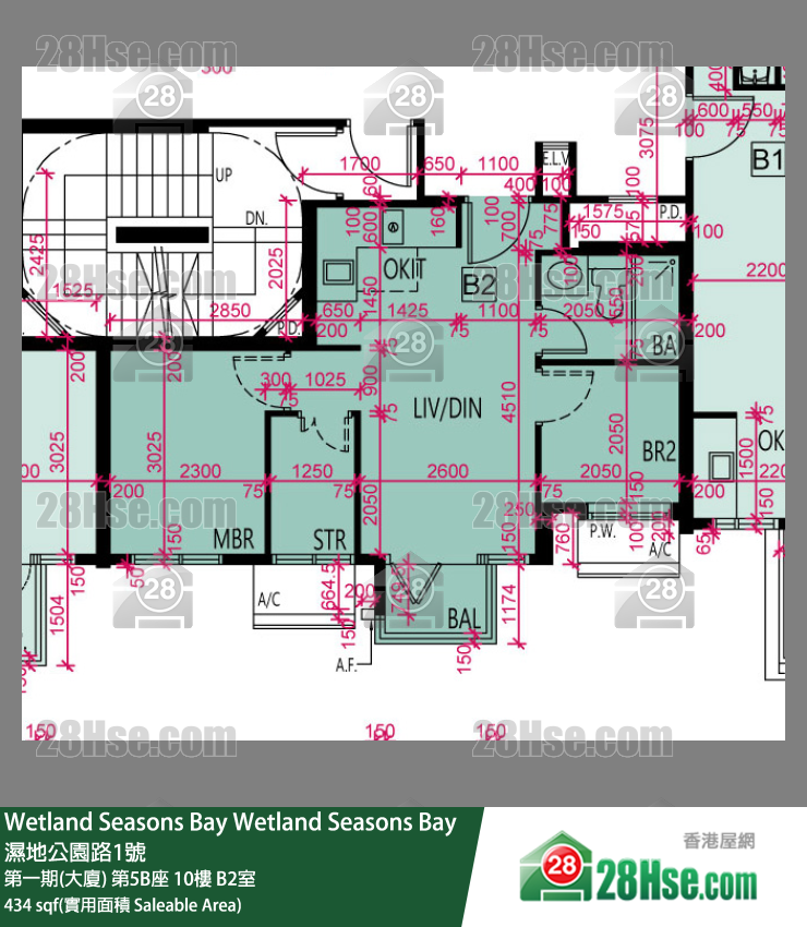 Wetland Seasons Bay 第一期(大厦) 第5B座 10楼 B2室 平面图