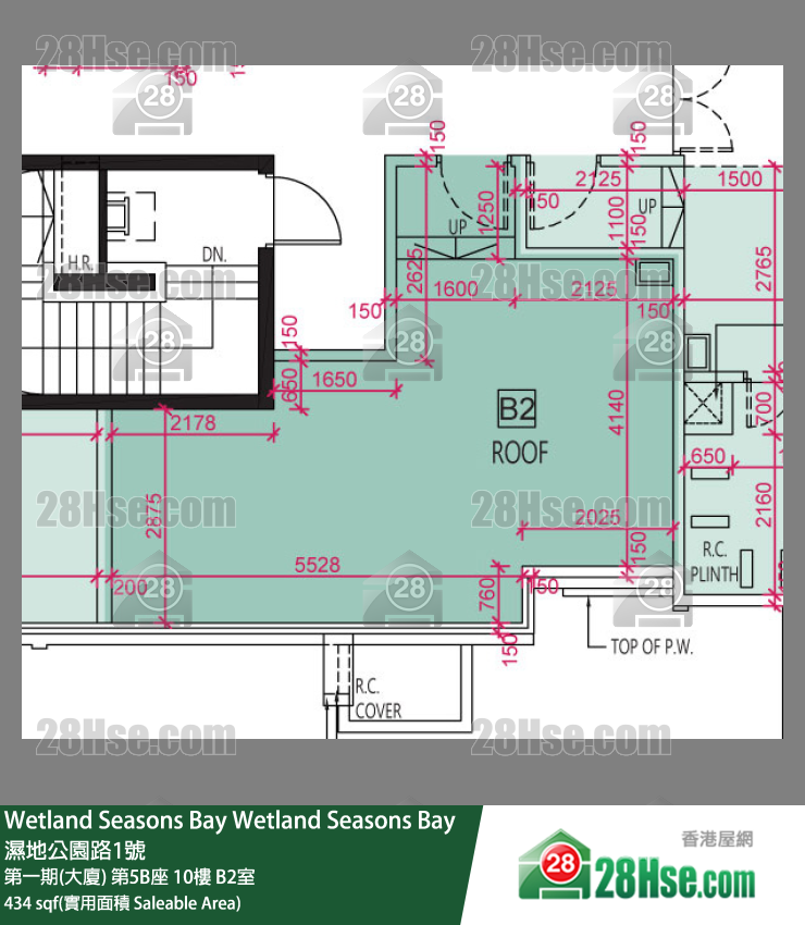 Wetland Seasons Bay 第一期(大厦) 第5B座 10楼 B2室 平面图