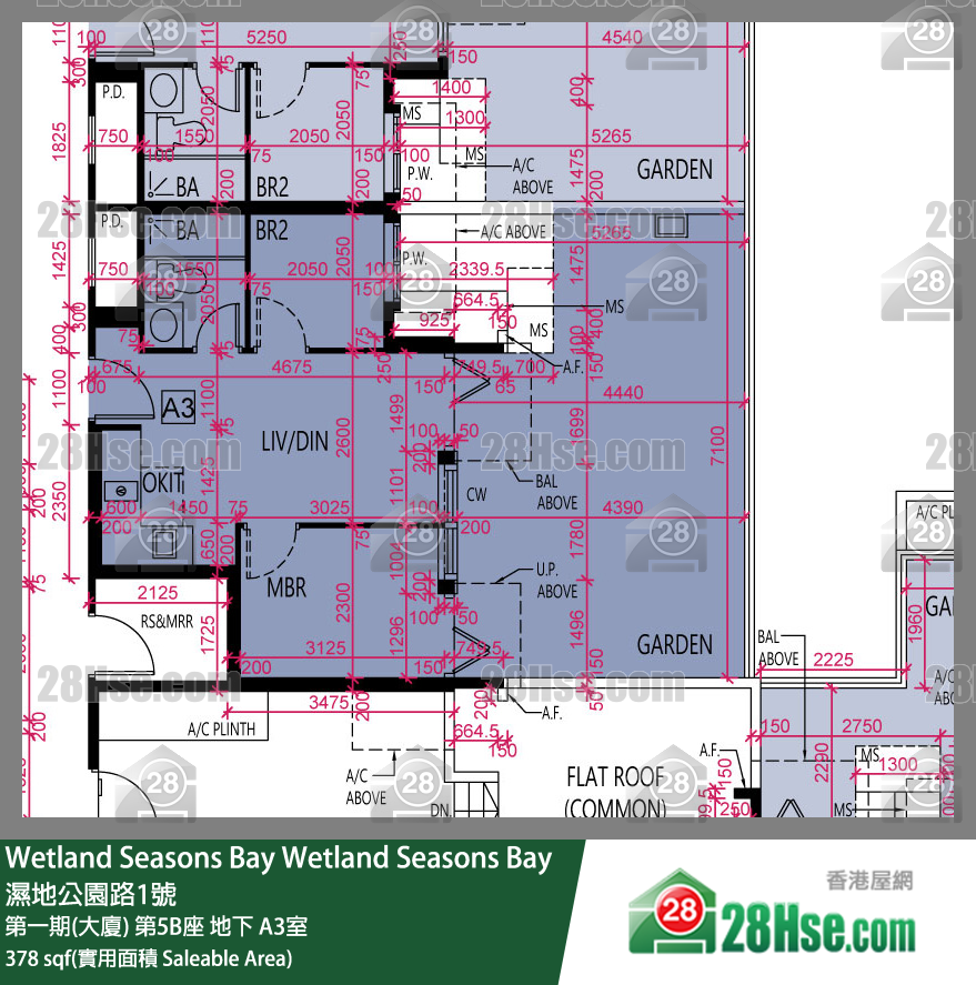 Wetland Seasons Bay 單位平面圖(由 28Hse 提供)