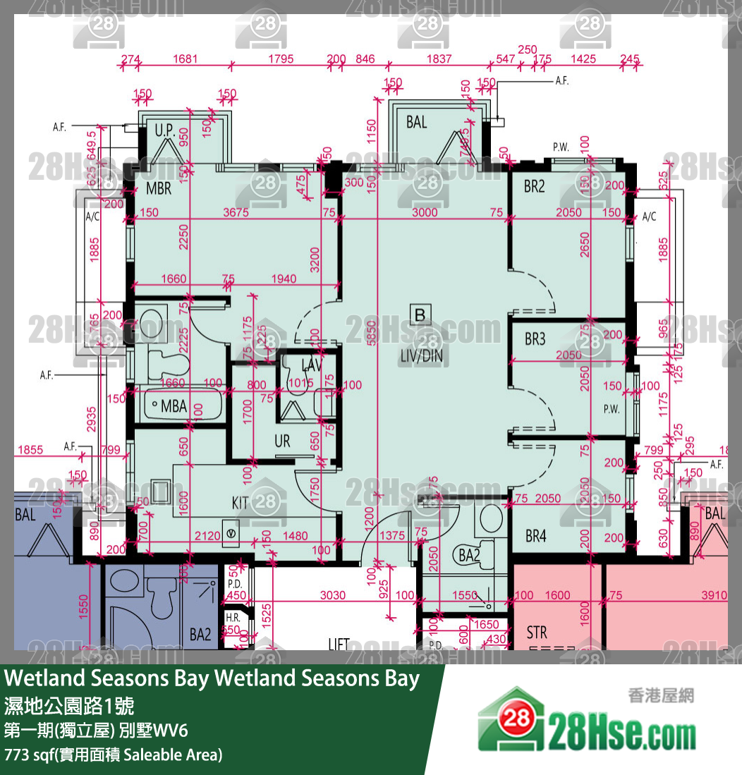 Wetland Seasons Bay 第一期(獨立屋) 別墅WV6 2樓 B室 平面圖