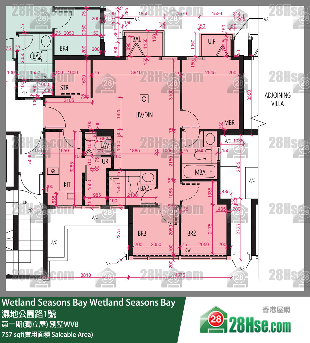 Wetland Seasons Bay 单位平面图(由 28Hse 提供)