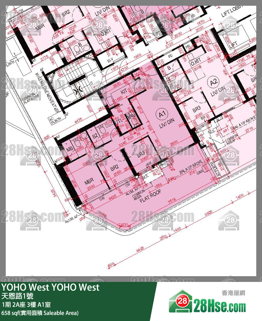 YOHO West,  Flat A1, 3/f, Tower 2a, Phase 1 FloorPlan
