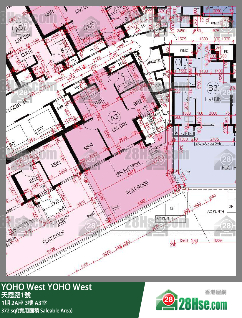 YOHO West,  Flat A3, 3/f, Tower 2a, Phase 1 FloorPlan