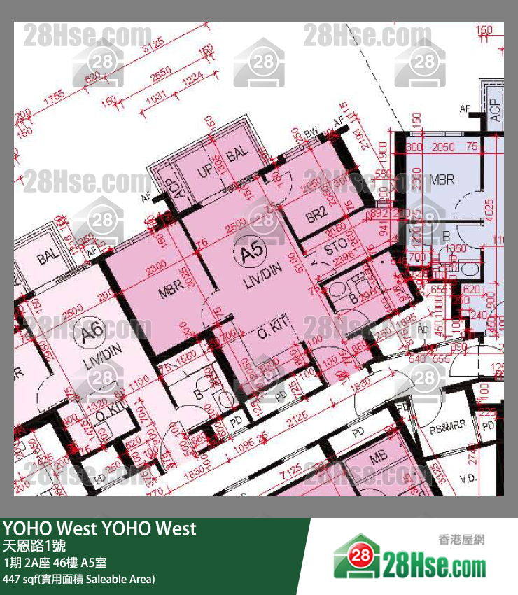 YOHO West, Flat A5, 46/F, Tower 2a FloorPlan
