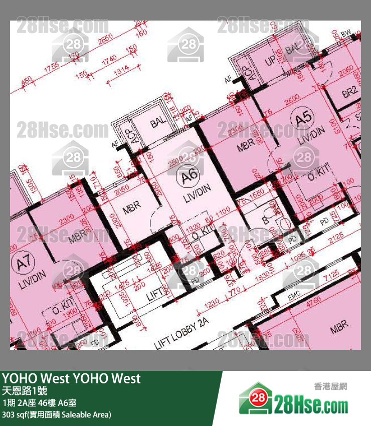 YOHO West, Flat A6, 46/F, Tower 2a FloorPlan