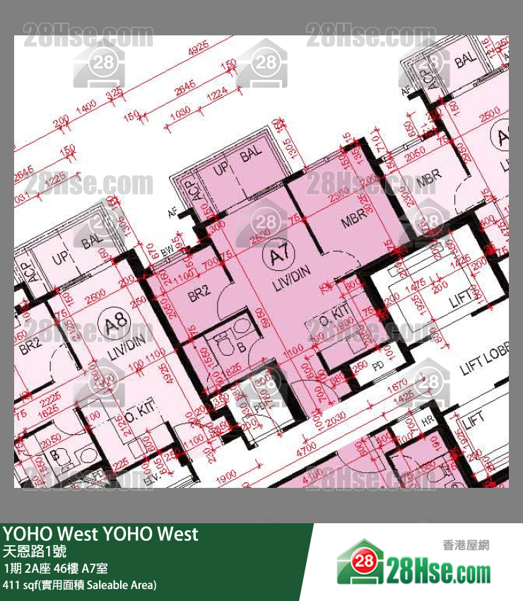 YOHO West, Flat A7, 46/F, Tower 2a FloorPlan