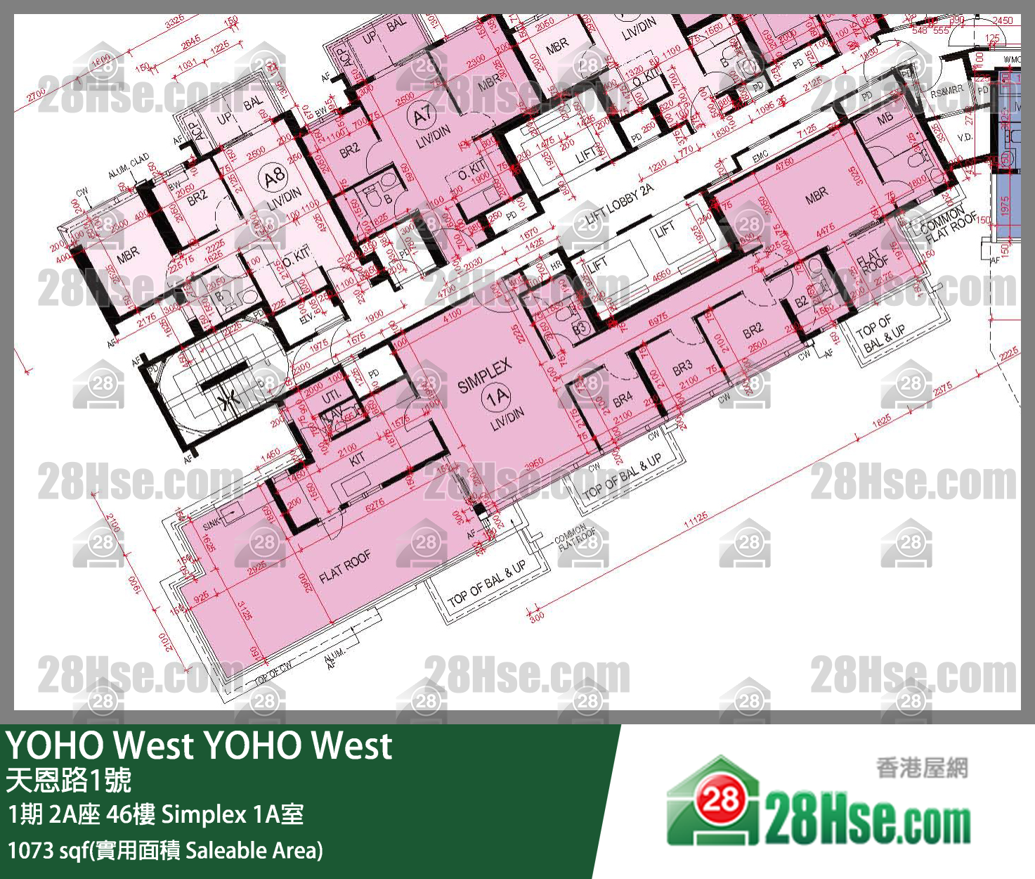 YOHO West,  Flat Simplex 1a, 46/f, Tower 2a, Phase 1 FloorPlan