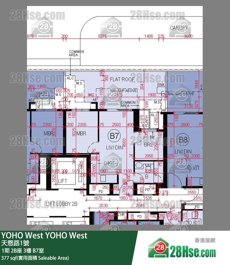 YOHO West, Flat B7, 3/F, Tower 2b FloorPlan