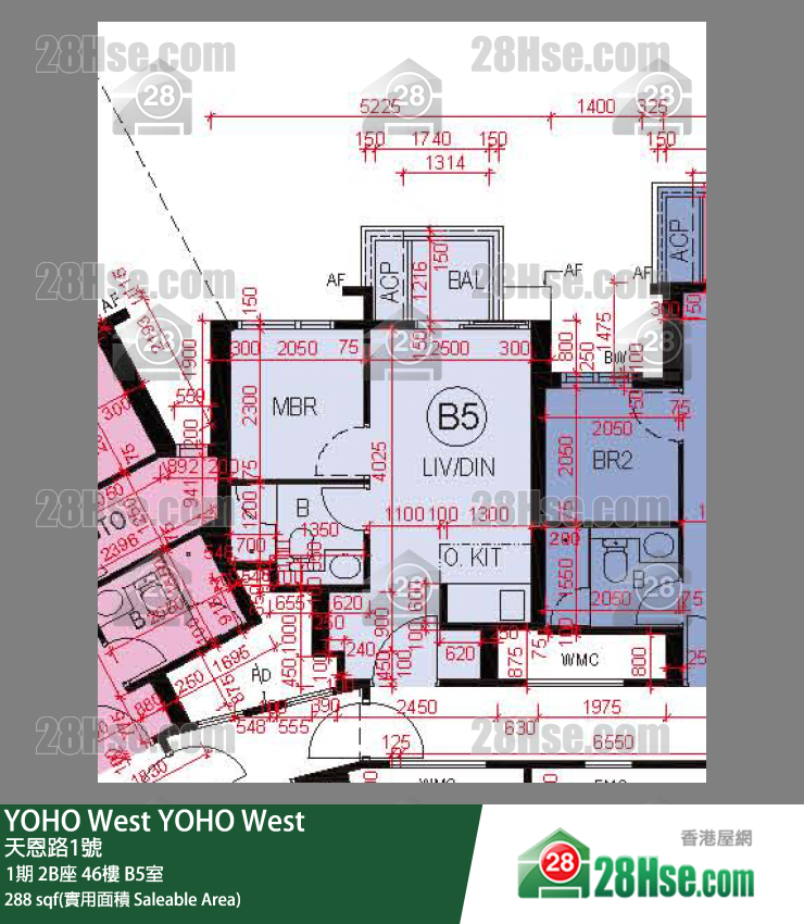 YOHO West, Flat B5, 46/F, Tower 2b FloorPlan