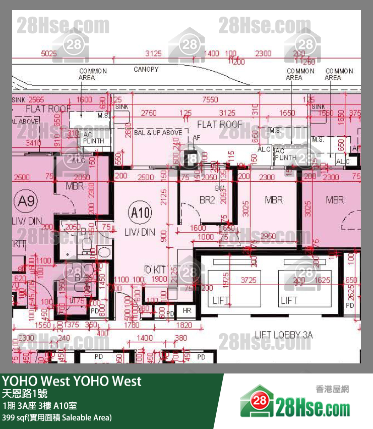 YOHO West 1期 3A座 3樓 A10室 平面圖