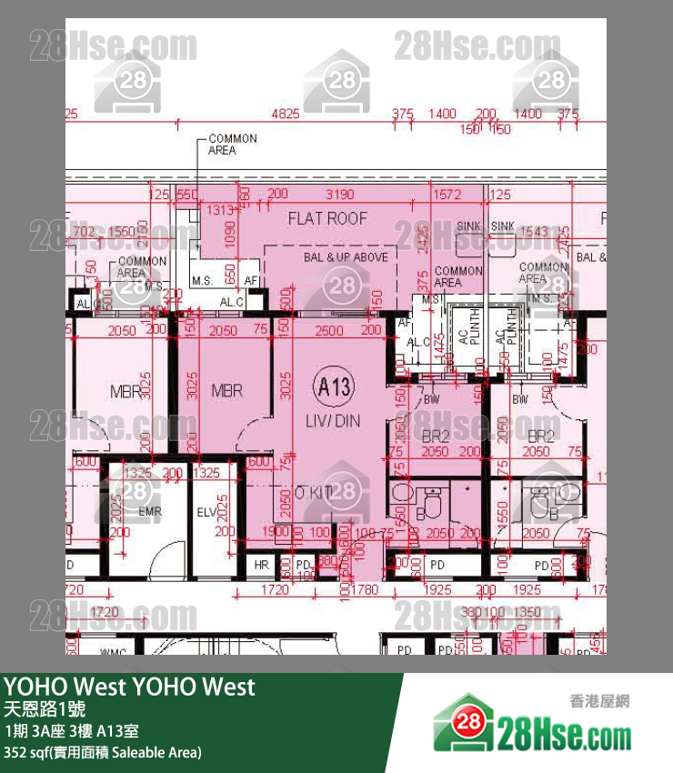 YOHO West, Flat A13, 3/F, Tower 3a FloorPlan