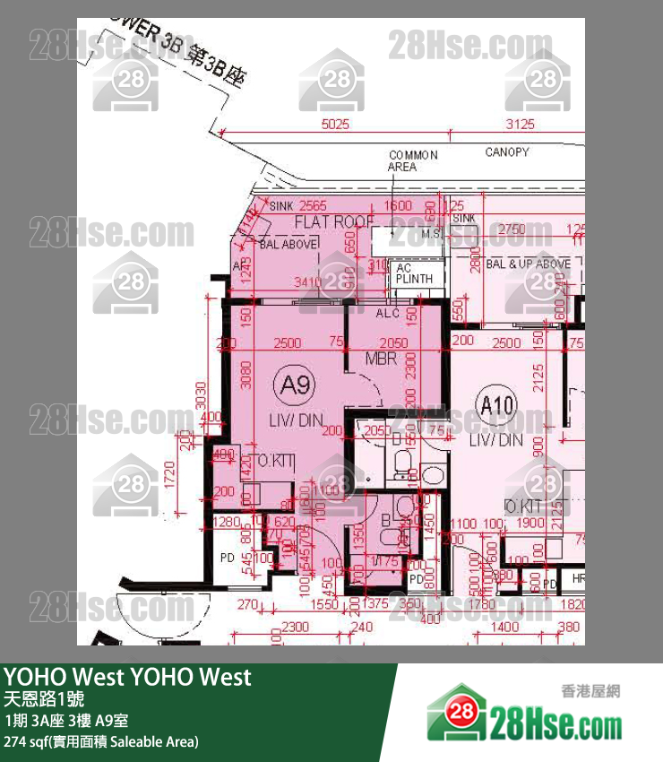 YOHO West, Flat A9, 3/F, Tower 3a FloorPlan