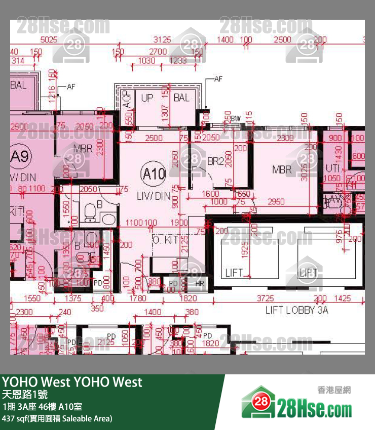 YOHO West, Flat A10, 46/F, Tower 3a FloorPlan