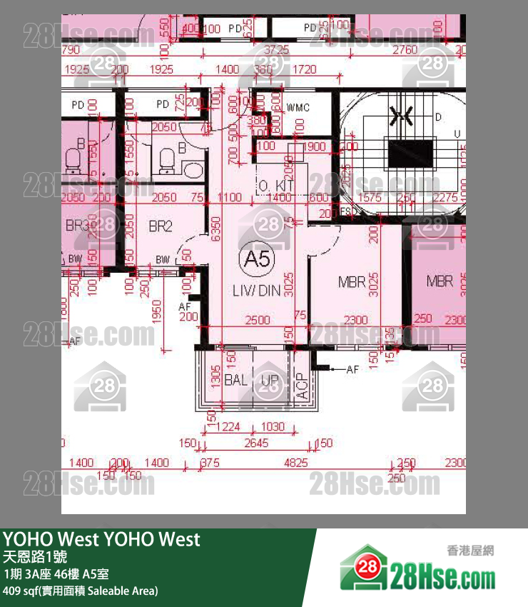 YOHO West, Flat A5, 46/F, Tower 3a FloorPlan