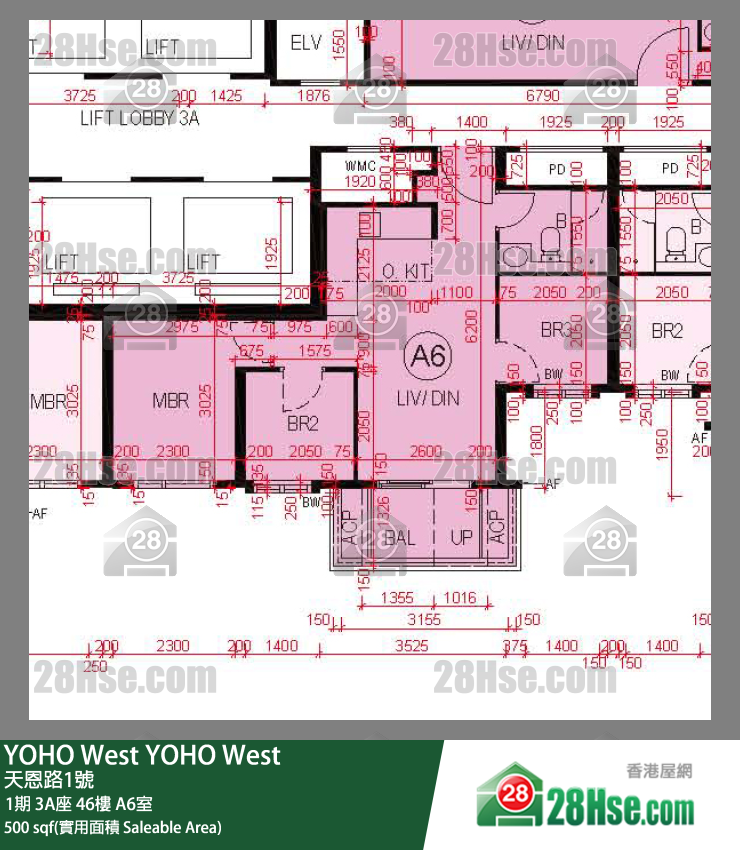 YOHO West, Flat A6, 46/F, Tower 3a FloorPlan