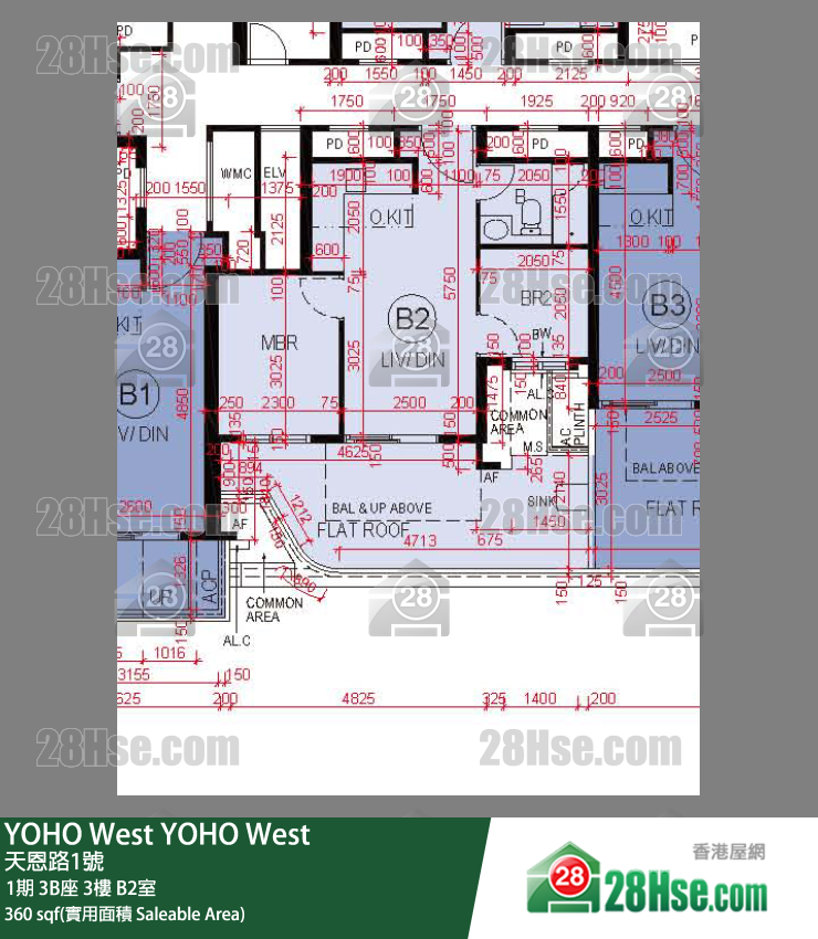 YOHO West, Flat B2, 3/F, Tower 3b FloorPlan