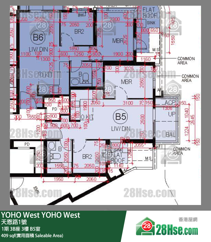 YOHO West, Flat B5, 3/F, Tower 3b FloorPlan