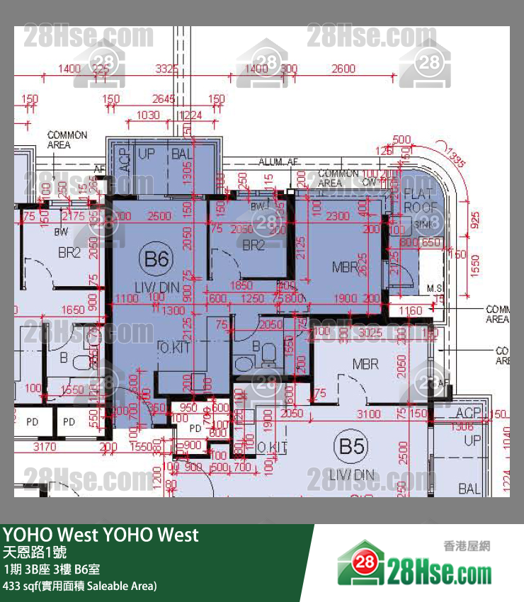 YOHO West, Flat B6, 3/F, Tower 3b FloorPlan