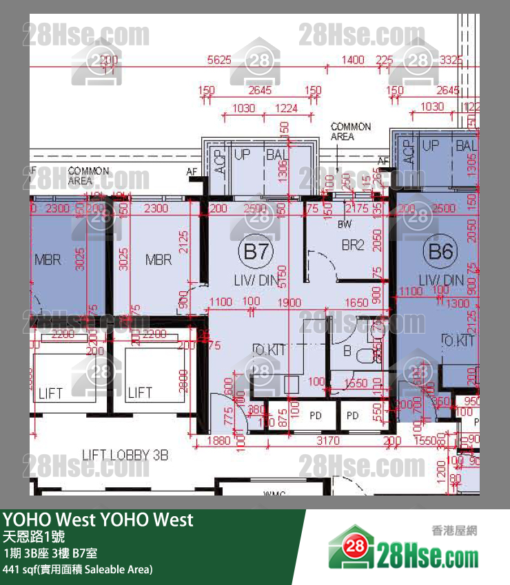 YOHO West, Flat B7, 3/F, Tower 3b FloorPlan