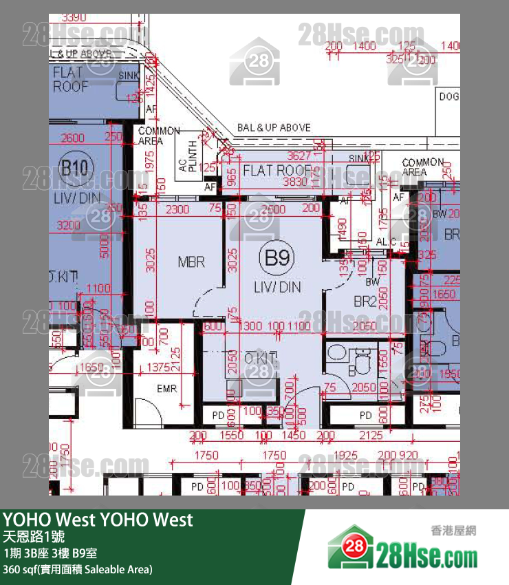 YOHO West, Flat B9, 3/F, Tower 3b FloorPlan