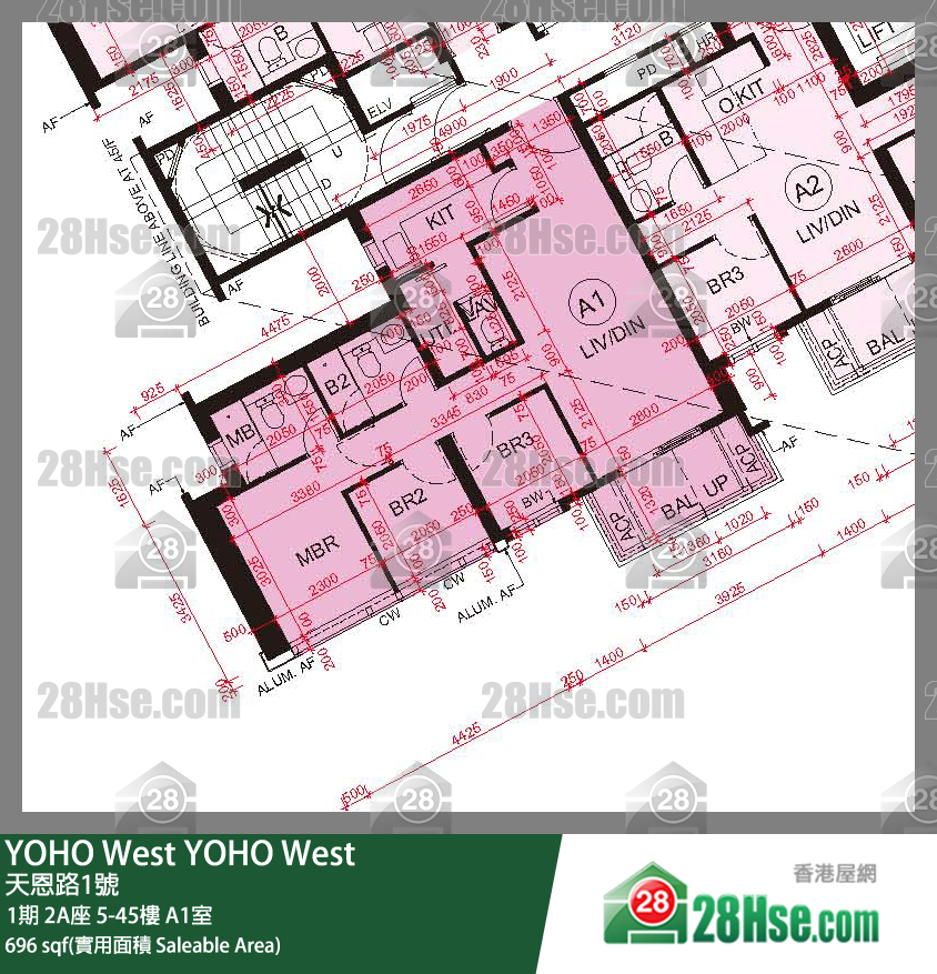 YOHO West 1期 2A座 31樓 A1室 平面圖