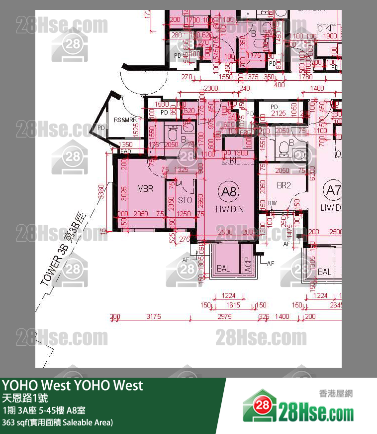 YOHO West, Flat A8, 23/F, Tower 3a FloorPlan