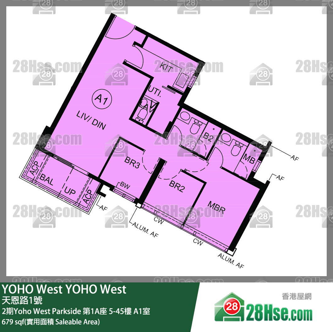 YOHO West, Flat A1, 43/F, Tower 1a FloorPlan