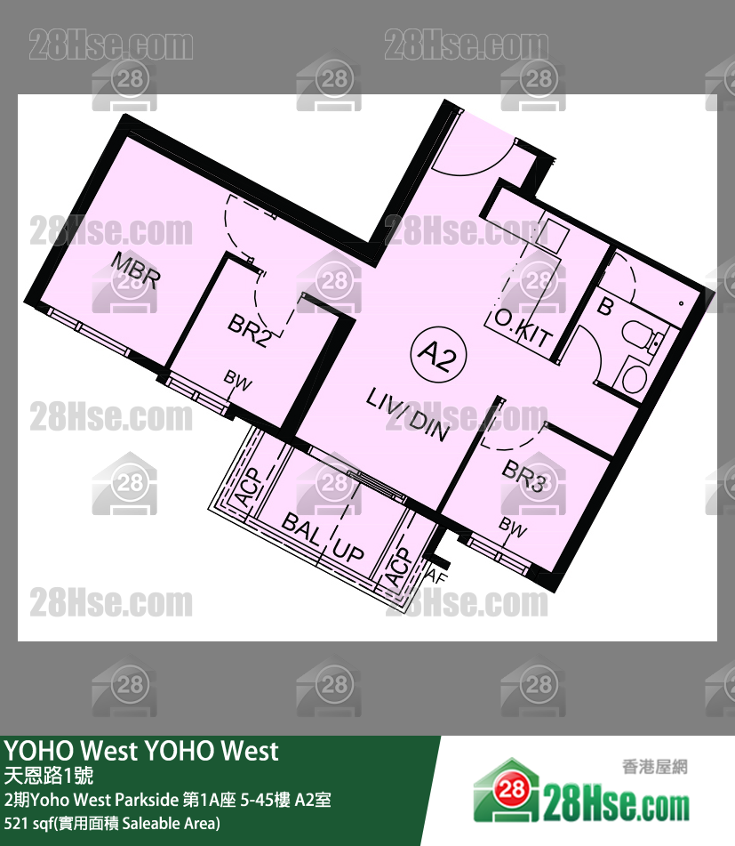 YOHO West, Flat A2, 32/F, Tower 1a FloorPlan