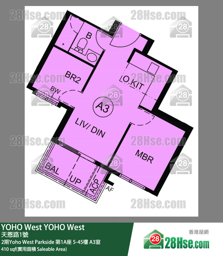 YOHO West, Flat A3, 31/F, Tower 1a FloorPlan