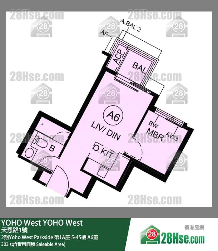 YOHO West, Flat A6, 29/F, Tower 1a FloorPlan