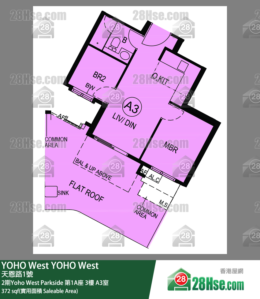YOHO West, Flat A3, 3/F, Tower 1a FloorPlan