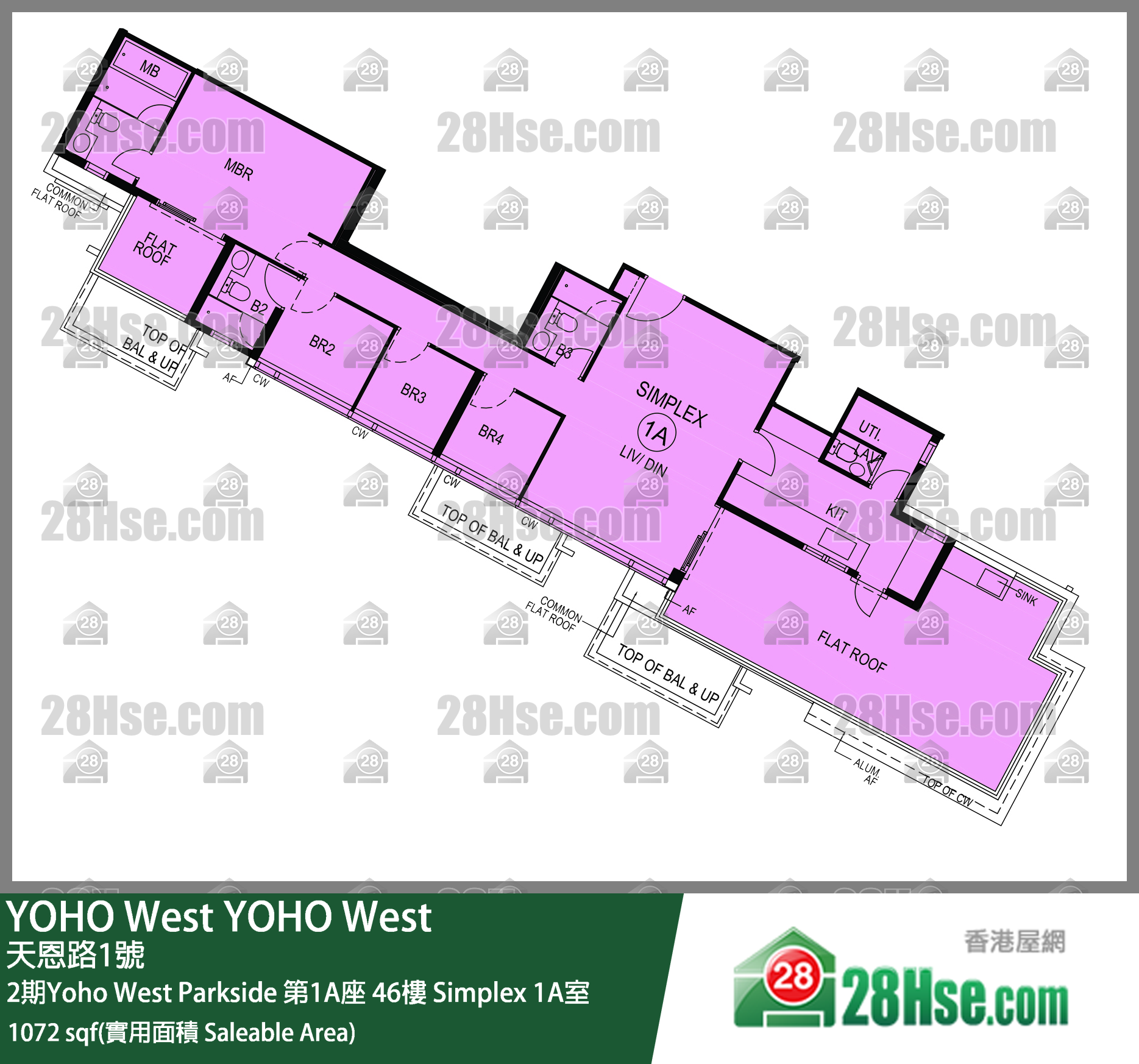 YOHO West,  Flat Simplex 1a, 46/f, Tower 1a, Phase2 Yoho West Parkside FloorPlan