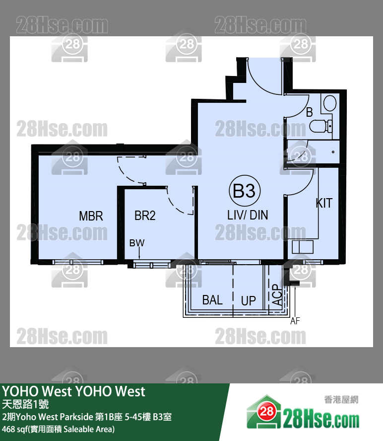 YOHO West, Flat B3, 37/F, Tower 1b FloorPlan