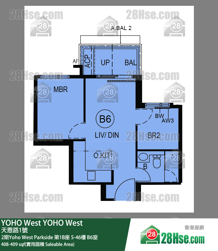 YOHO West, Flat B6, 11/F, Tower 1b FloorPlan