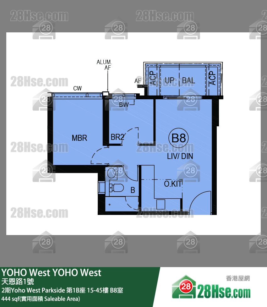 YOHO West, Flat B8, 41/F, Tower 1b FloorPlan