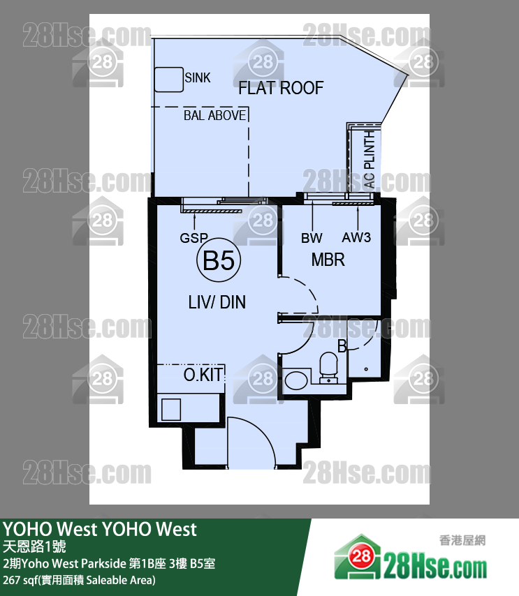 YOHO West, Flat B5, 3/F, Tower 1b FloorPlan