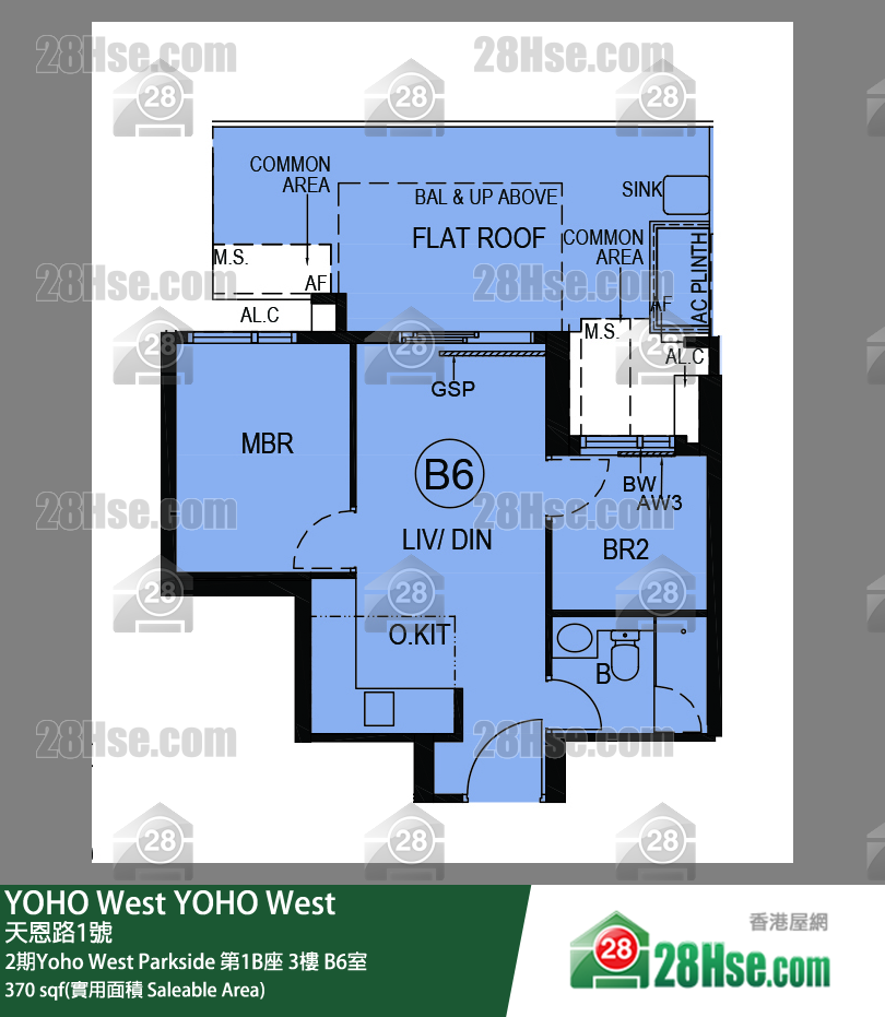 YOHO West, Flat B6, 3/F, Tower 1b FloorPlan