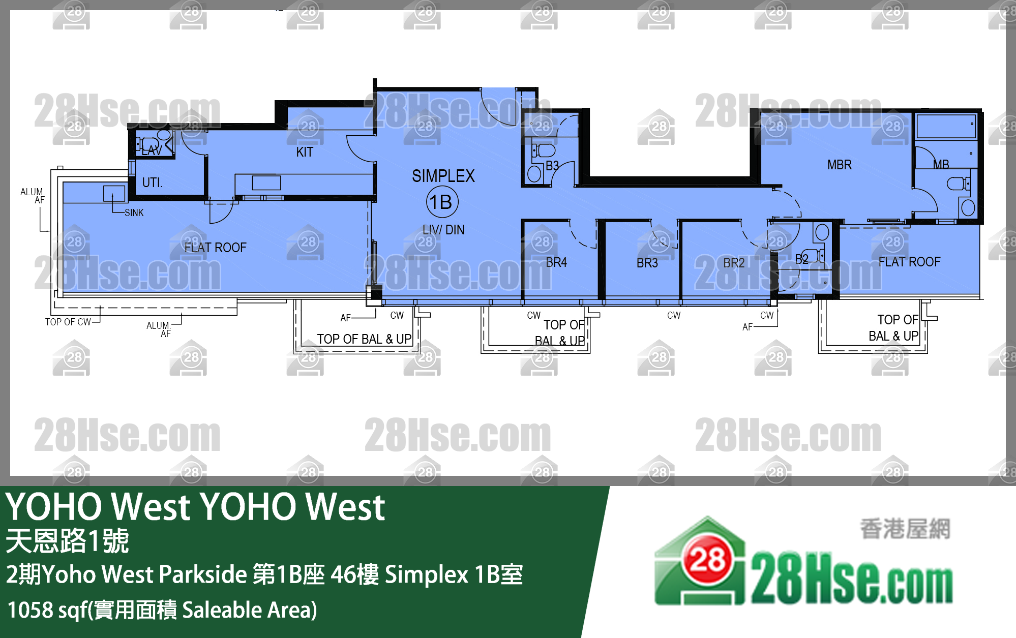 YOHO West,  Flat Simplex 1b, 46/f, Tower 1b, Phase2 Yoho West Parkside FloorPlan