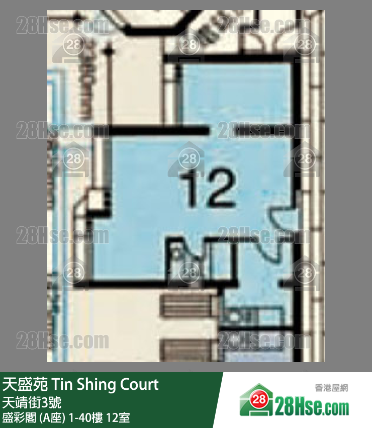 天盛苑 盛彩閣 (A座)37樓 12室 平面圖
