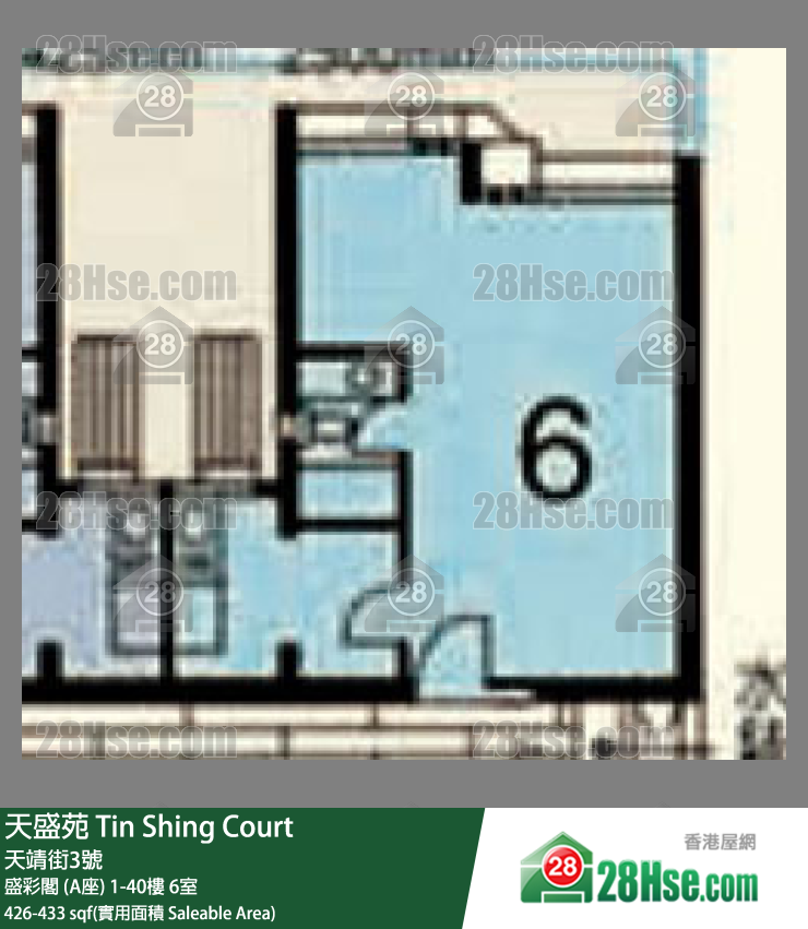 天盛苑 盛彩閣 (A座)27樓 6室 平面圖