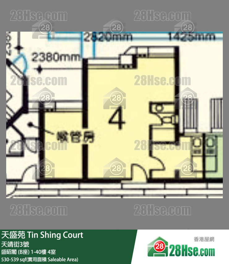 天盛苑 盛昭閣 (B座)15樓 4室 平面圖
