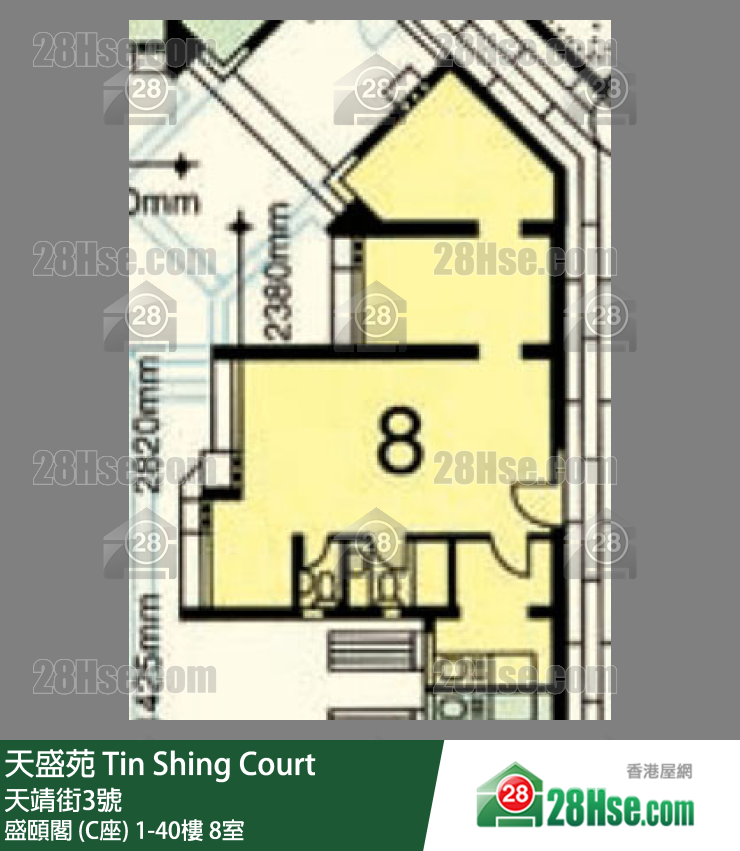 天盛苑 盛頤閣 (C座)34樓 8室 平面圖