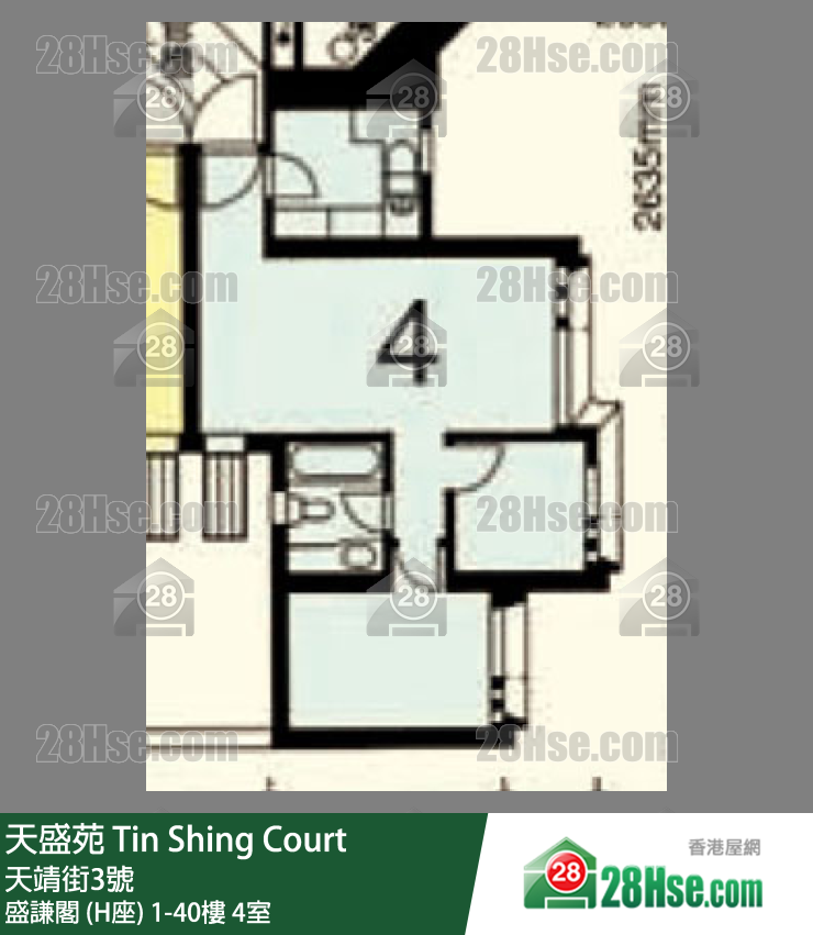 天盛苑 盛謙閣 (H座) 9樓 4室 平面圖