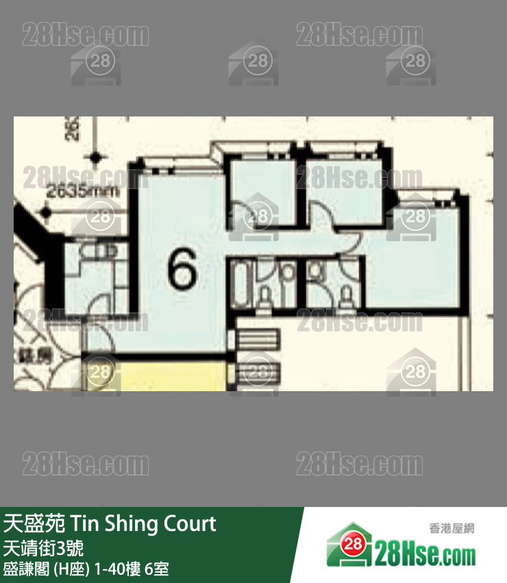 天盛苑 盛謙閣 (H座)17樓 6室 平面圖