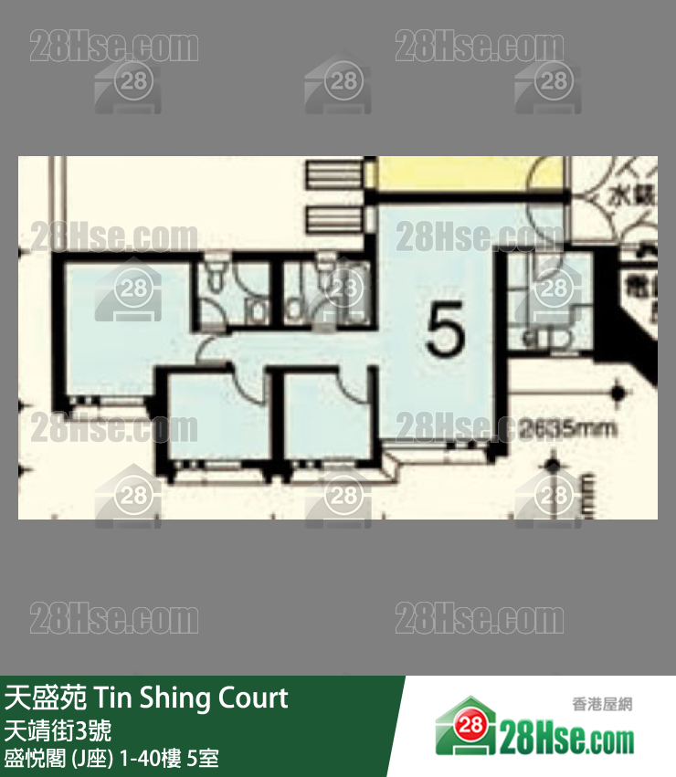 天盛苑 盛悅閣 (J座)15樓 5室 平面圖