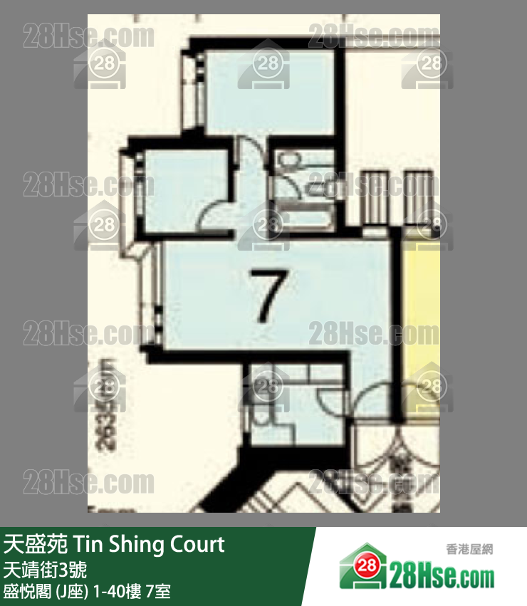 天盛苑 盛悅閣 (J座)39樓 7室 平面圖