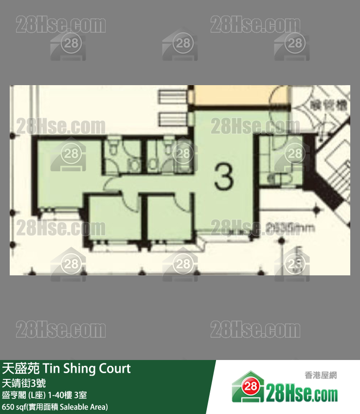 天盛苑 单位平面图(由 28Hse 提供)