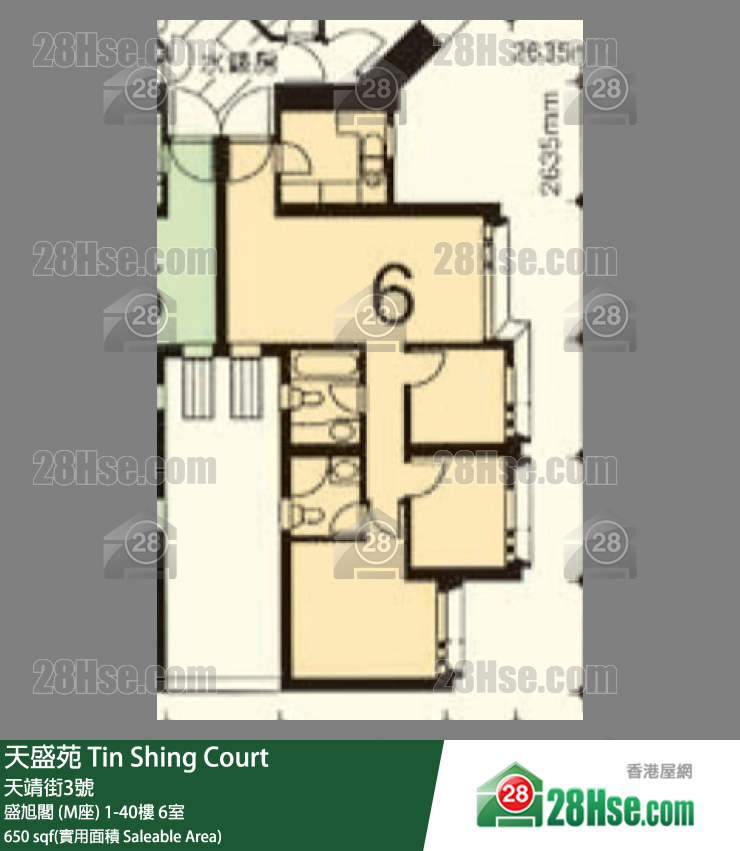 天盛苑 盛旭閣 (M座)12樓 6室 平面圖