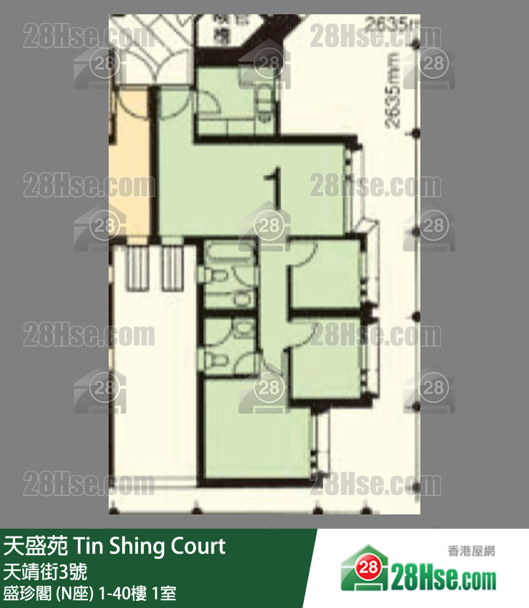 天盛苑 盛珍閣 (N座)33樓 1室 平面圖